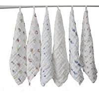 Lucear 6 pack Bebé Toallita Recién Nacidos Muselina Toalla Facial Toallitas de 100% Algodón para Alimentación Lactancia…